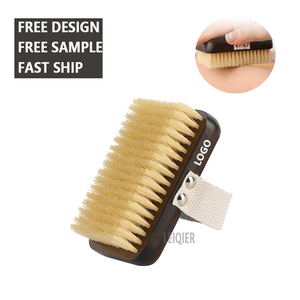 Brosse à logo personnalisé en poils de sanglier pur, brosse de bain, brosse de massage, brosse exfoliante, brosse de douche, brosse pour le corps, brosse sèche pour le corps - Product Image 1