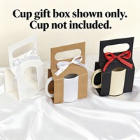Boîte d'emballage en papier kraft personnalisée avec logo OEM de qualité supérieure, ruban et poignée, écologique, pliable, pour tasses à café, idéale comme boîte cadeau.