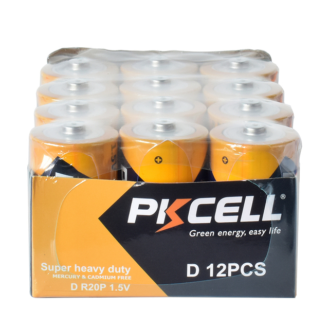 1.5v Pkcell Zinc Carbon Battery R20p d Size R20 Batteries