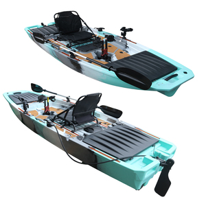 Kayak monoplace de 10 pieds, type sit-on-top, pour la pêche, avec aileron, bateau à rames, canoë marin motorisé avec moteur et propulsion LLDPE - Product Image 1