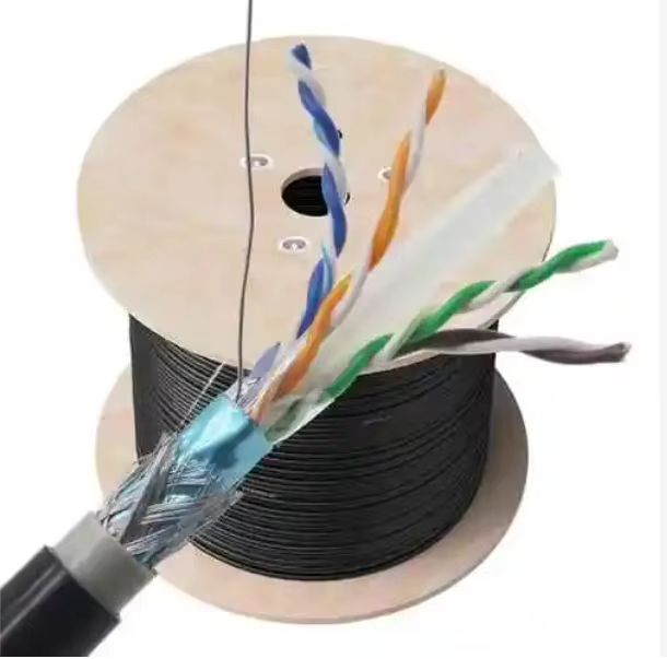 Indoor Outdoor CAT6 CAT6A SFTP CCA CCAG Copper AL Foil Shielded 1000ft Spool 1000mhz Colored PVC/PE Jacket Network Cable