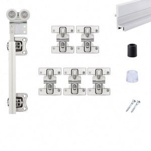 WEKIS Kits de quincaillerie de porte coulissante insonorisée en alliage de zinc durable avec mécanisme de fermeture douce et vis pour chambre, extérieur, cuisine - Product Image 3