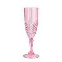 Verres à vin de luxe incassables en plastique PS de 6 oz, réutilisables, à pied rond, pour mariages, bars, fêtes et événements, Marque United