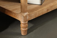 Table d'entrée latérale Innova Home, style rétro rustique, en bois massif blanc patiné, avec 2 tiroirs, assemblage facile, pour salon