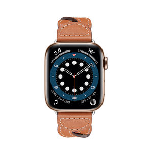 Leyi-pulsera de reloj de cuero genuino <span class=keywords><strong>para</strong></span> apple iwatch 5 6 7 series, pulsera de repuesto tejida trenzada <span class=keywords><strong>para</strong></span> <span class=keywords><strong>Iphone</strong></span> - Product Image 6
