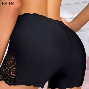 2025 Bragas de seda helada sin marcas, tipo bóxer de encaje antideslizante con entrepierna de algodón, pantalones de seguridad de cuatro esquinas para mujer - Product Image 2