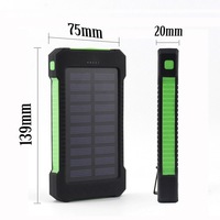 Batterie externe portable ultra-mince 10000 mAh à double port de charge rapide, étanche, solaire, ODM/OEM 2025 pour téléphones portables et ordinateurs portables