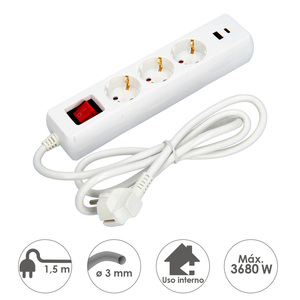 Multipresa con 3 Prese Schuko e 2 Prese USB (A/C) con Interruttore e Messa a Terra - Product Image 3