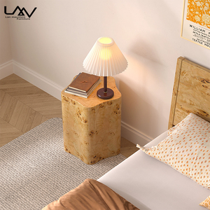 Estilo de diseñador Villa Sala de estar Accent Sofá Mesa auxiliar Dormitorio de hotel Muebles de mesa de esquina de lujo de madera - Product Image 2