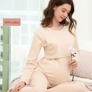 Conjunto de pijamas de maternidad de primavera, <span class=keywords><strong>ropa</strong></span> de dormir de <span class=keywords><strong>lactancia</strong></span>, <span class=keywords><strong>ropa</strong></span> de <span class=keywords><strong>posparto</strong></span>, <span class=keywords><strong>ropa</strong></span> de salón para embarazadas, envío directo de algodón - Product Image 5