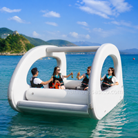Bateau toboggan aquatique gonflable avec moteur électrique, radeau flottant portable pour les loisirs aquatiques en lac, mer et extérieur