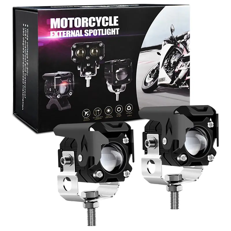 Venta directa de fabricantes, focos LED para motocicletas, lente bicolor, luz de trabajo externa