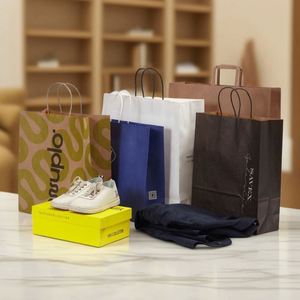 Custom Luxury Brown Kraft Paper <b>Bag</b> for Supermarket Use Small Business Food Retail Shopping Tote Packaging Gift Idea - Product Image 2