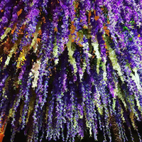 Laris Manis 12Pcs 3.6Ft Rattan Wisteria Garland Gaya Modern Bunga Artificial Ramah Lingkungan untuk Dekorasi Pernikahan & Rumah
