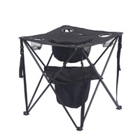 Meja Lipat Ringan Modern Berbentuk Persegi dari Baja dan Kain Oxford untuk Berkemah, BBQ, Memancing, Bersantai di Taman, Perabot Mini