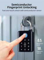 Cadenas intelligent à empreinte digitale, robuste, serrure électronique avec application Tuya, mot de passe, carte RFID, clé, alliage de zinc, étanche IP67