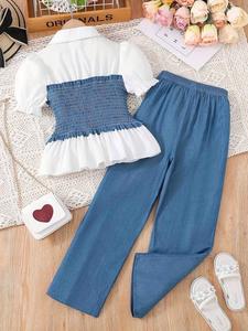 Boutique de mode tendance pour l'été, accessoires et vêtements pour filles de 8, 9, <span class=keywords><strong>10</strong></span> et 12 <span class=keywords><strong>ans</strong></span>, ensemble chemisier et <span class=keywords><strong>pantalon</strong></span> pour adolescentes - Product Image 3