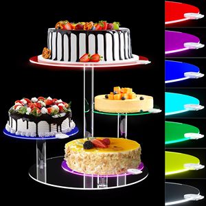 Atacado de Fábrica: Suporte de Acrílico Transparente Redondo de 3 Camadas Ecológico para Decoração de Bolos, Mesa de Sobremesas, Casamentos e Formaturas - Product Image 1