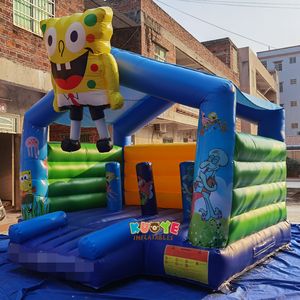 Comercial azul PVC 3D personaje <span class=keywords><strong>Bob</strong></span> <span class=keywords><strong>esponja</strong></span> <span class=keywords><strong>hinchable</strong></span> Castillo de salto Casa de rebote inflable con soplador para niños - Product Image 3