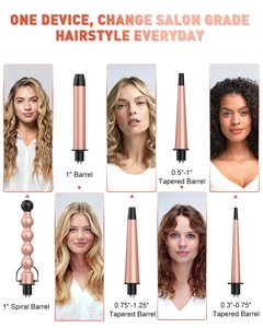 เครื่องม้วนผมแบบเปลี่ยนหัวได้ รุ่น Mermaid Style ได้รับการรับรองจาก Intertek พร้อมแผ่นเซรามิกหลายขนาด ชุดม้วนผมหลายแบบ พร้อมหน้าจอ LED แสดงอุณหภูมิ และระบบ PTC - Product Image 2