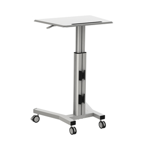 모바일 스탠드 노트북 데스크 카트 높이 조절 가능한 인체 공학적 워크스테이션 4 개의 하단 롤링 휠이있는 공압 가스 리프트 - Product Image 2