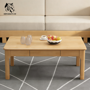 Mesa de Centro Moderna de Madera Maciza con 2 Cajones, Diseño Nuevo, Muebles para Sala de Estar, Fabricada en Fábrica, Bajo Costo, Personalizable, Gran Stock, Envío Inmediato - Product Image 1