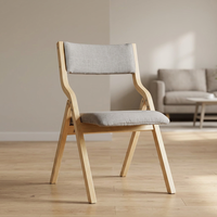 Chaise de bureau pliante portable, siège de conférence rembourré en tissu, structure en bois moderne, pour salle à manger, hôtel, espace de travail à domicile