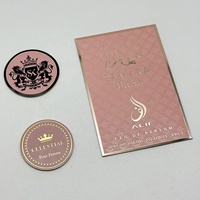 Étiquettes métalliques de luxe personnalisées imperméables de haute qualité, autocollantes, résistantes aux rayures, en aluminium, pour parfum