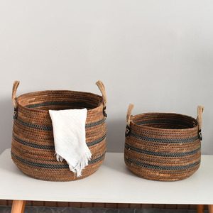 <b>Storage</b> <b>basket</b> rattan banana rope weaving <b>large</b> capacity <b>storage</b> <b>basket</b> sundries sorting balcony living room toy <b>basket</b> - Product Image 1