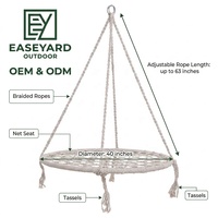 Hamac suspendu rond en corde tressée pour intérieur, chaise balançoire adaptée au jardin et à la cour