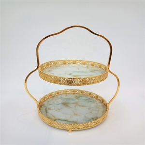 Accessoires Servant <span class=keywords><strong>Assiette</strong></span> À Gâteau 2 Niveaux Gâteau Ensemble <span class=keywords><strong>de</strong></span> Support <span class=keywords><strong>de</strong></span> Plateau <span class=keywords><strong>de</strong></span> Support avec Poignée - Product Image 4