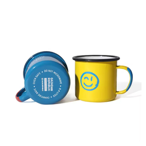 Vente en gros de tasse en <span class=keywords><strong>poterie</strong></span> imitation émail de style nostalgique personnalisée tasse à café en émail de lait tasse à café en émail tasse à café d'extérieur - Product Image 3