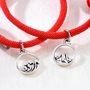 2個Magnetic <span class=keywords><strong>Couple</strong></span> <span class=keywords><strong>Bracelet</strong></span> Adjustable Braided Rope Friendship <span class=keywords><strong>Magnet</strong></span> Braceletsカップルのための - Product Image 2