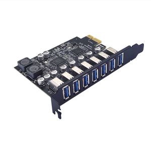 Escritorio 7 puertos <span class=keywords><strong>PCI</strong></span>-E a USB 3,2 Gen 1 <span class=keywords><strong>PCI</strong></span> Express de alta velocidad USB Add On Card Internal <span class=keywords><strong>USB3</strong></span> Hub Converter para PC de escritorio - Product Image 3