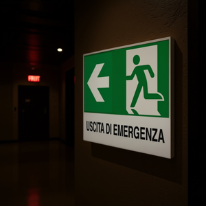 Panneau de sortie de secours avec flèche gauche 30x20cm pour une utilisation en toute sécurité - Product Image 3