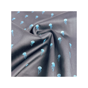 Mimi moda Color personalizado antiestático GOTS algodón orgánico Lasic tela Venta caliente patrón de medusas para el uso del bolso del coche de las niñas - Product Image 3