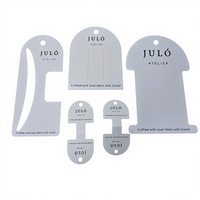 Tarjeta de embalaje para pinzas de pelo de cartón blanco con impresión de logotipo, personalizada, de marca, con revestimiento de lámina holográfica de lujo, impresión offset, bajo MOQ