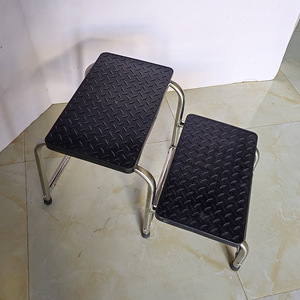 Tabouret à double niveau en acier inoxydable, noir, antidérapant, pour usage domestique, repose-pieds pour personnes âgées - Product Image 3