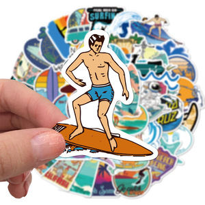 50pcs Hawaii Beach Summer <strong>Surfing</strong> Private Label <strong>Sticker</strong> Pack - Product Image 3