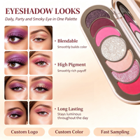 Palette de fards à paupières minéraux mats lumineux à 7 teintes avec logo personnalisé, pigment riche, longue tenue, imperméable, sans poudre volante