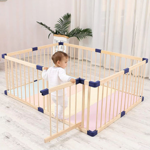 Parc de jeu pliable en bois pour bébé, grande clôture de sécurité intérieure, aire de jeu pour enfants, parc de jeu pour chambre d'enfant et extérieur - Product Image 2