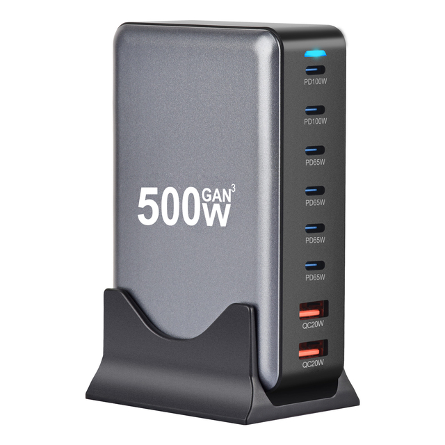 Best Selling Wall Adaptor Multi Port Station Smart Desktop 500W Gan Usb Type-C New Product Wholesale Phone Mobile Fast Charger