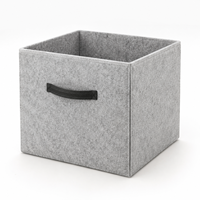 Lot de paniers de rangement pliables en feutre personnalisés avec poignées pour armoire et étagère domestique