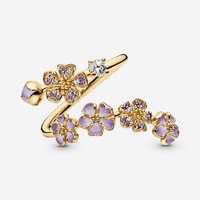 Vente en gros d'usine : Bagues de couple Fleur de cerisier, Bague de couple Fleur blanche, Bague d'amour en cuivre pavé pour femme pour Anniversaire de mariage