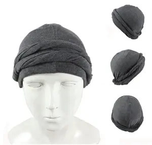 Aangepaste Mannen Vrouwen Baby Comfortabele Modale Tulband Africain Hoofd Wrap Durag Wave Cap Met Satijnen Voering