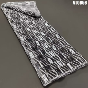 Mới nhất đến nhung ren với thêu hoa độc quyền thiết kế Phụ nữ George nhung ren vải mềm cho đám cưới hoặc bên - Product Image 2