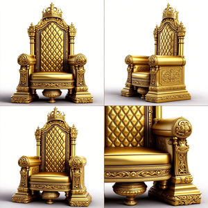 Silla <span class=keywords><strong>de</strong></span> Trono Dorada con Diamantes y Tapicería <span class=keywords><strong>de</strong></span> Cuero, Mueble <span class=keywords><strong>de</strong></span> Sala <span class=keywords><strong>de</strong></span> Estar <span class=keywords><strong>de</strong></span> <span class=keywords><strong>Lujo</strong></span> con Respaldo Alto, Estilo Palacio, Precio <span class=keywords><strong>de</strong></span> Fábrica - Product Image 5