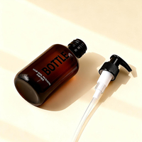 Personalizado 100mL 200ml 300ml 400ml 500mL ámbar verde transparente plástico PET champú botella de aceite para el cabello con bomba de loción