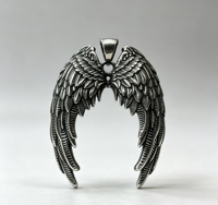 Pendentif Aile d'Ange Vintage en Acier Inoxydable Plaqué Or avec Chaîne en Bambou Diamantée pour Fête Unisexe