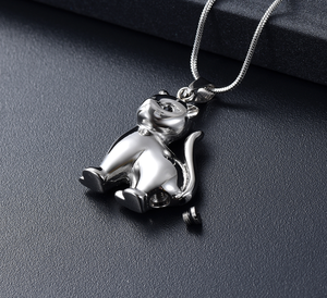 Perhiasan Kremasi Perak/Rose Gold untuk Tempat Abu Hewan Peliharaan Liontin Kucing Cantik Kalung Guci Liontin Peringatan untuk Wanita/Pria - Product Image 4